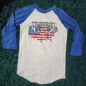 Vintage Alabama Mountain Music Tour 1982 Raglan Band Tee Made in USA S